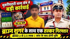 मुसरीघरारी में संदिग्ध ब्राउन शुगर के साथ युवक गिरफ्तार, 38.14 ग्राम पदार्थ बरामद